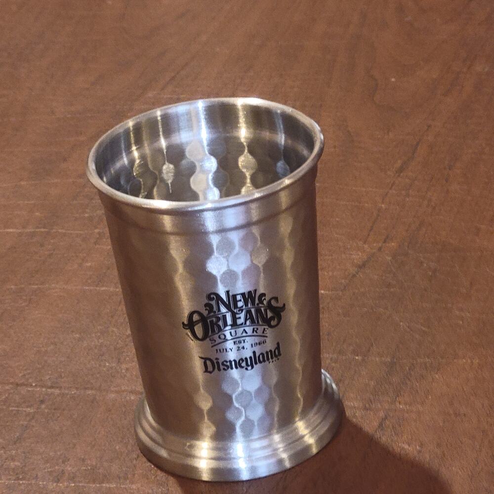 Disneyland New Orleans Square Hammered Silver Mint Metal Cup New